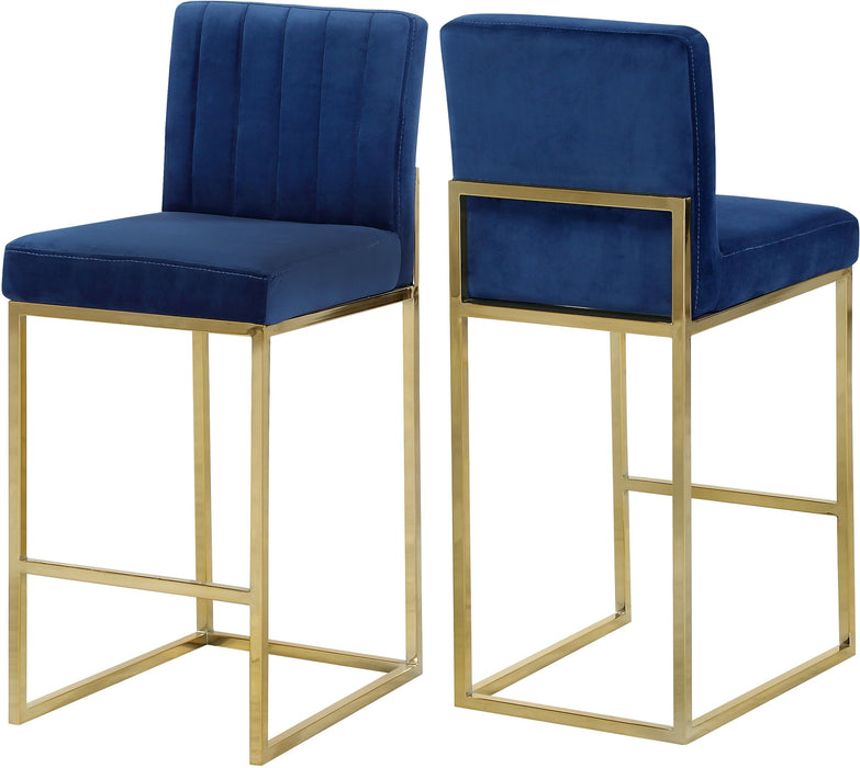 Giselle Navy Velvet Stool