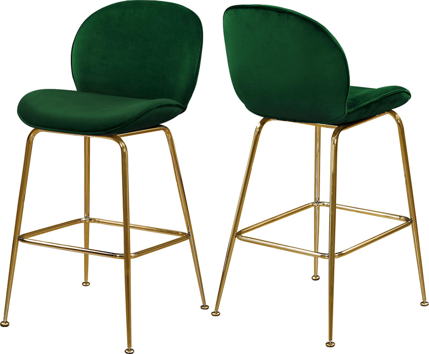 Paris Green Velvet Stool