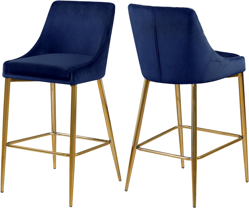 Karina Navy Velvet Stool