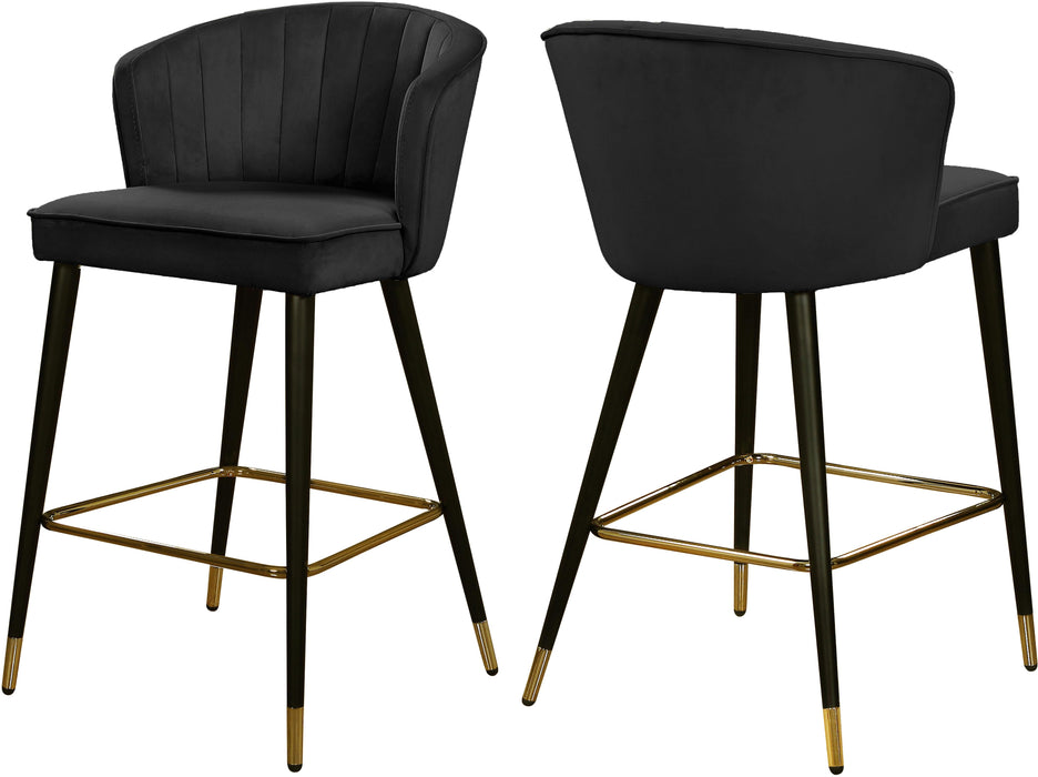 Cassie Black Velvet Stool