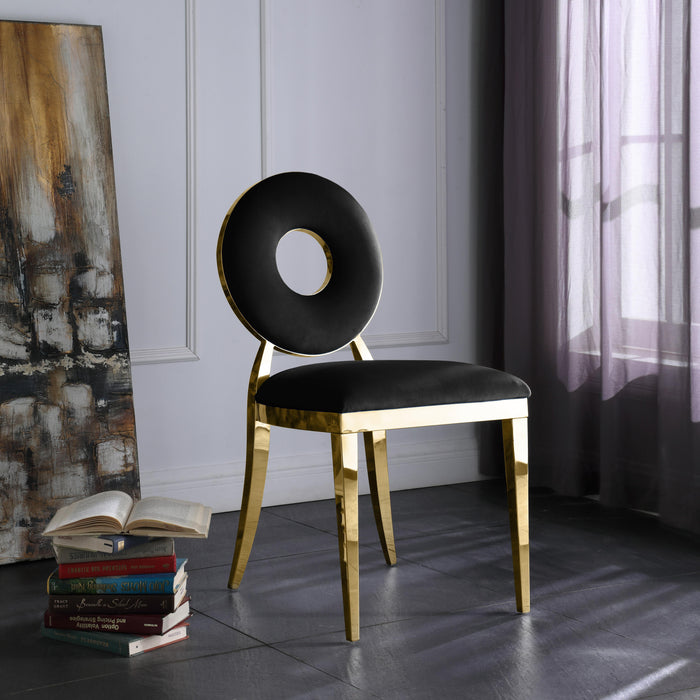 Carousel Black Velvet Dining Chair