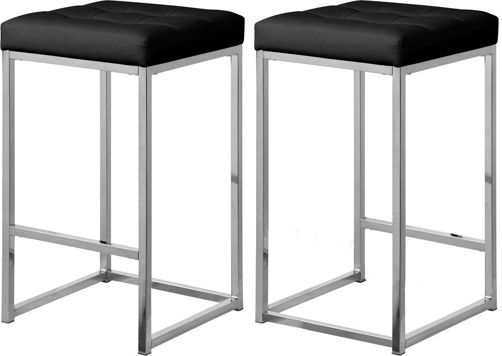 Nicola Black Faux Leather Stool