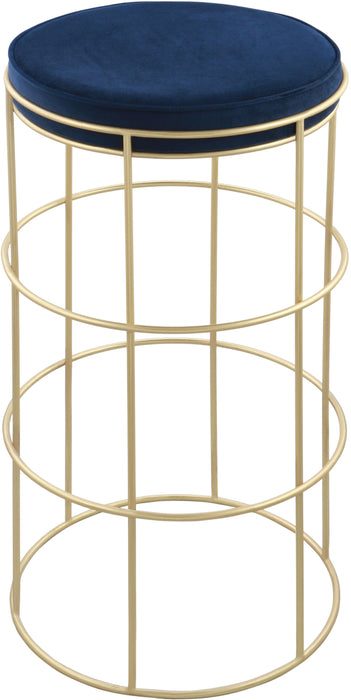 Rebar Navy Velvet Counter Stool