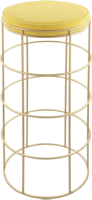 Rebar Yellow Velvet Bar Stool