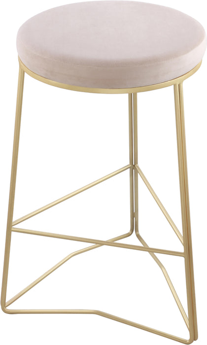 Tres Cream Velvet Counter Stool