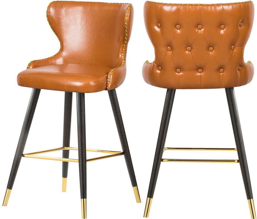 Hendrix Cognac Faux Leather Counter/Bar Stool