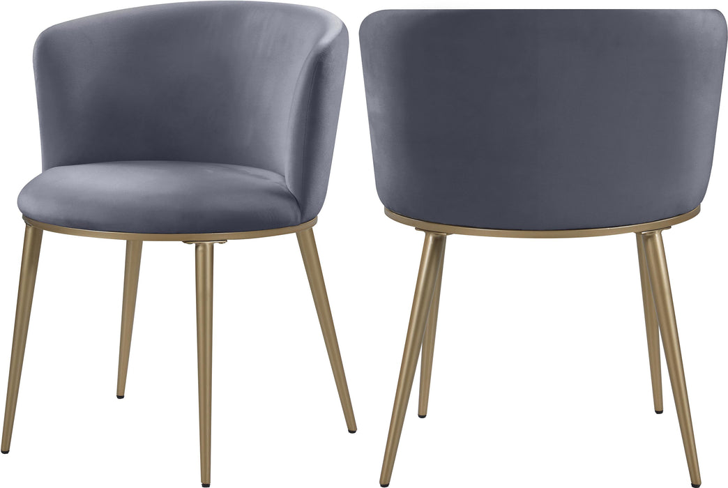 Skylar Grey Velvet Dining Chair