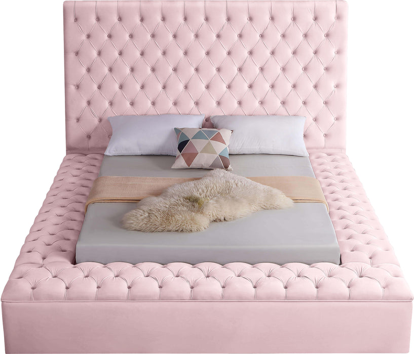 Bliss Pink Velvet Full Bed (3 Boxes)