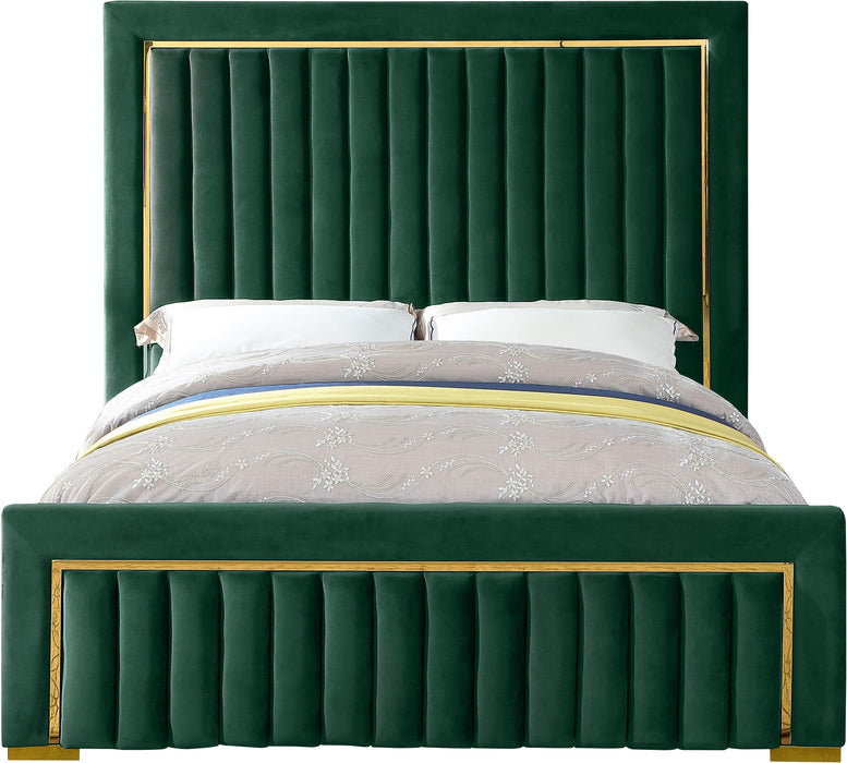 Dolce Green Velvet King Bed (3 Boxes)