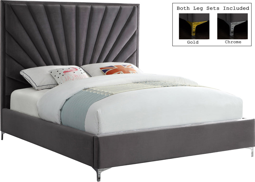 Eclipse Grey Velvet King Bed