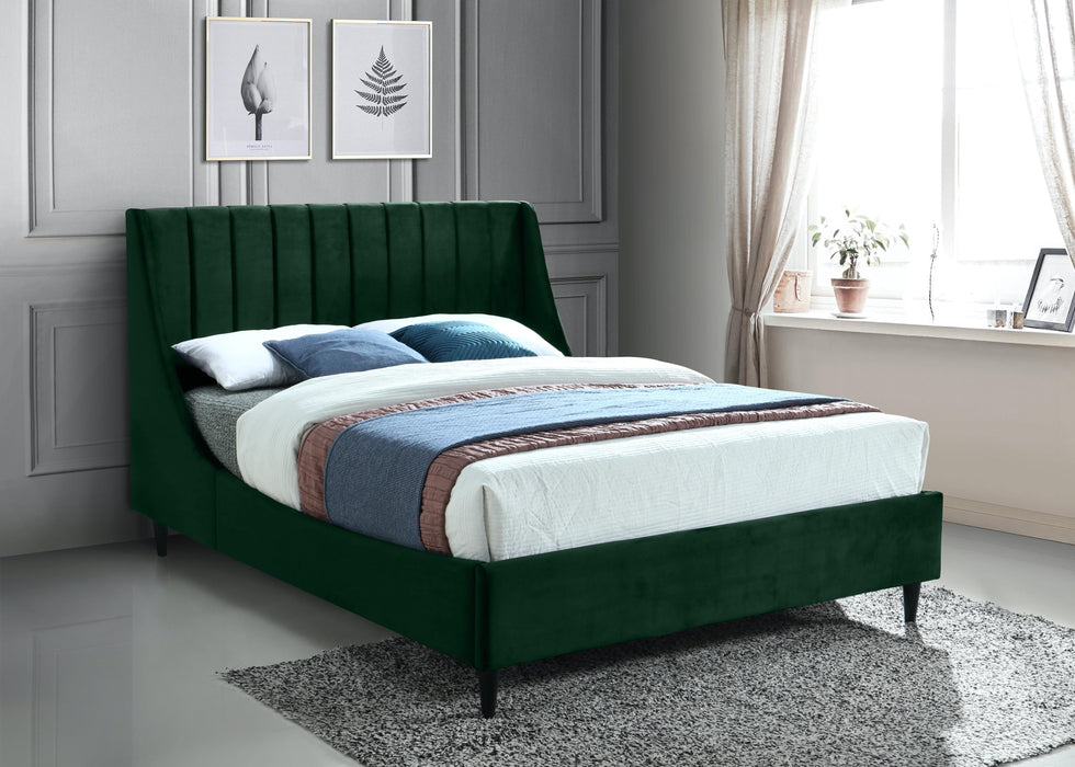 Eva Green Velvet King Bed