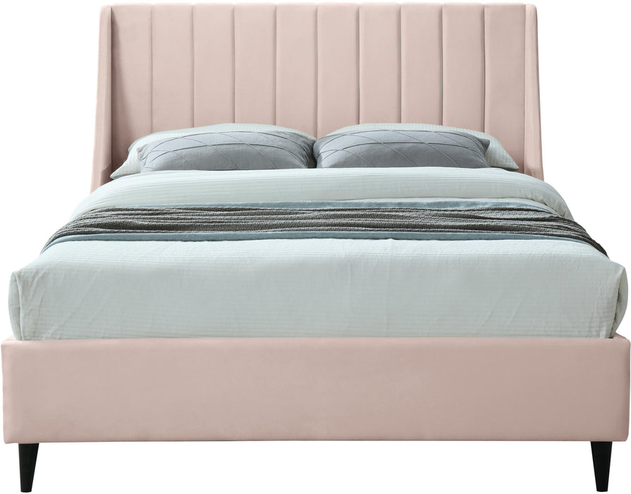 Eva Pink Velvet King Bed