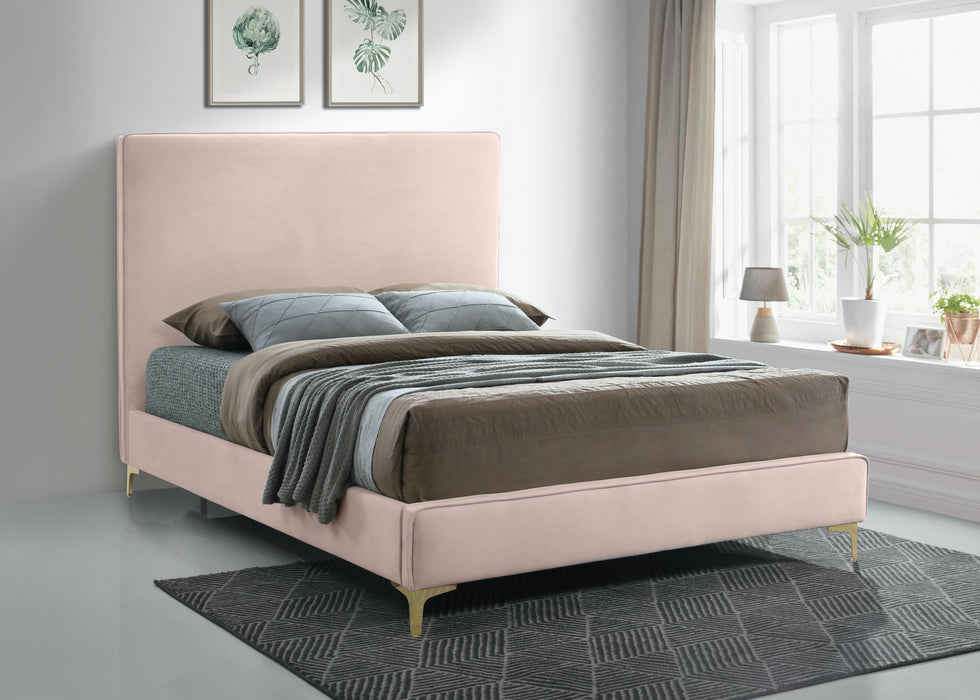 Geri Pink Velvet King Bed