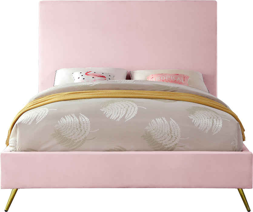 Jasmine Pink Velvet King Bed
