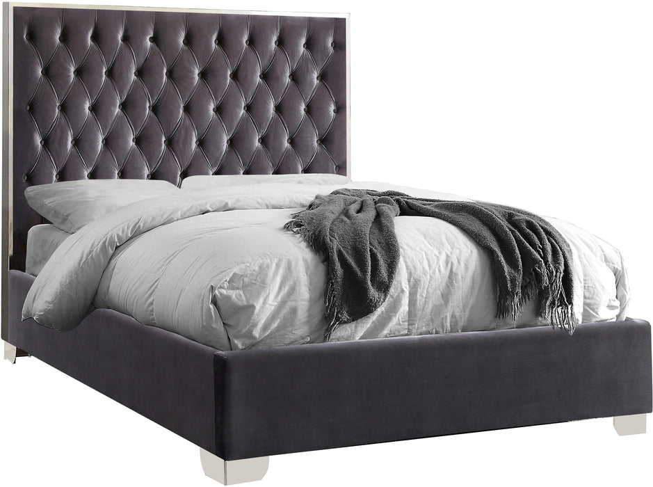 Lexi Grey Velvet King Bed