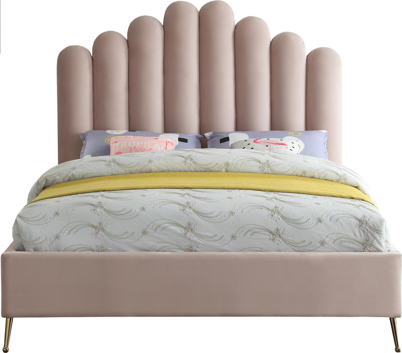 Lily Pink Velvet King Bed