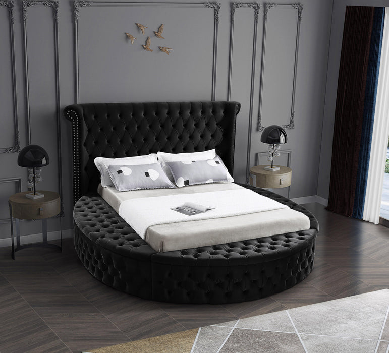Luxus Black Velvet King Bed (3 Boxes)