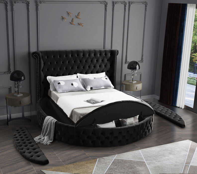 Luxus Black Velvet King Bed (3 Boxes)