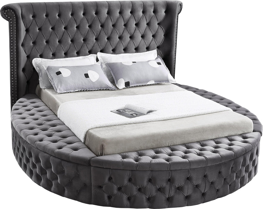 Luxus Grey Velvet Full Bed (3 Boxes)