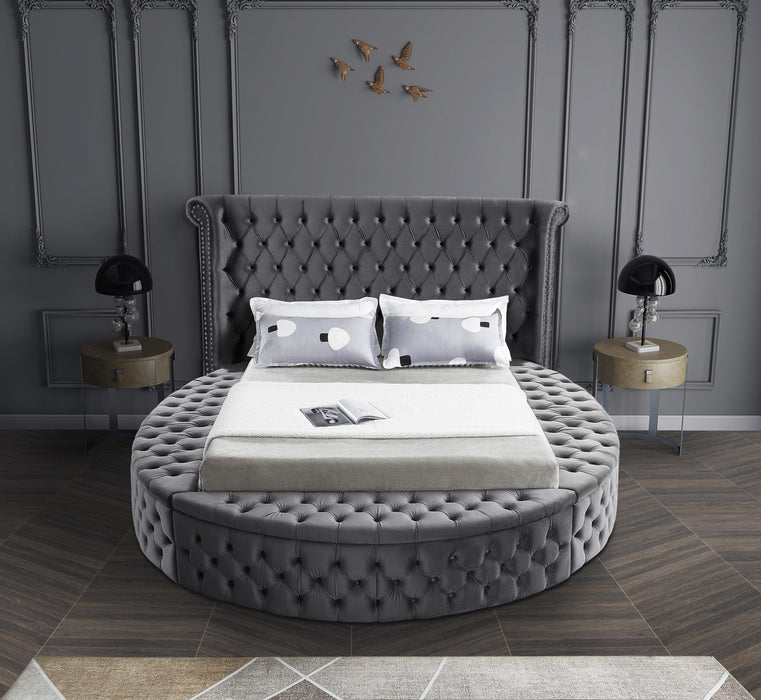 Luxus Grey Velvet Full Bed (3 Boxes)
