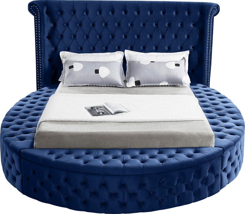 Luxus Navy Velvet Full Bed (3 Boxes)