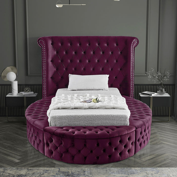 Luxus Purple Velvet Twin Bed
