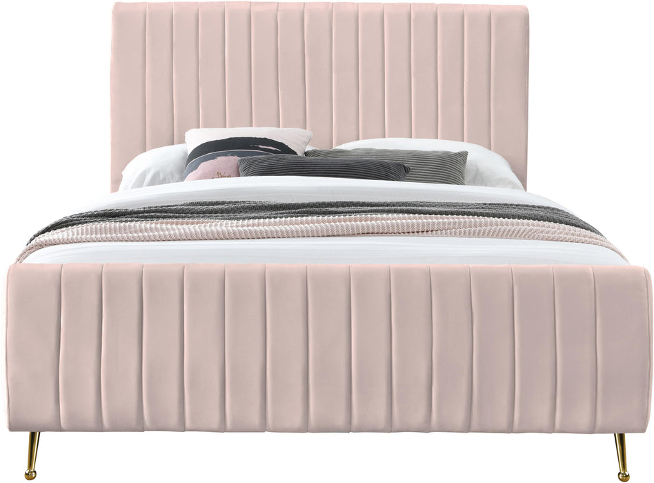 Zara Pink Velvet Full Bed (3 Boxes)