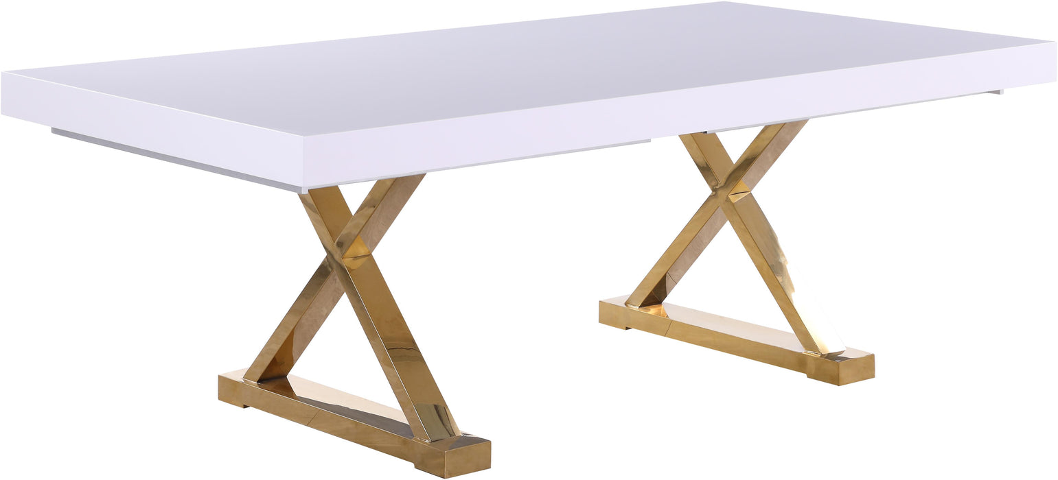 Excel White Lacquer Extendable Dining Table (3 Boxes)