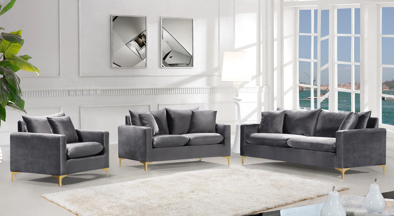 Naomi Grey Velvet Chair