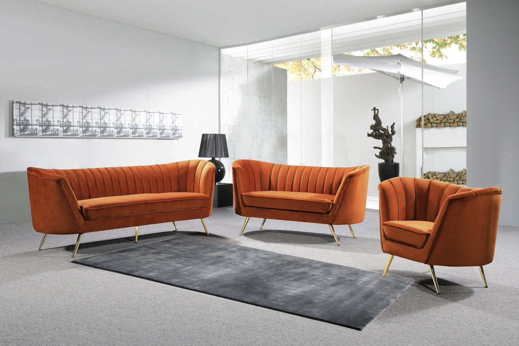 Margo Cognac Velvet Chair