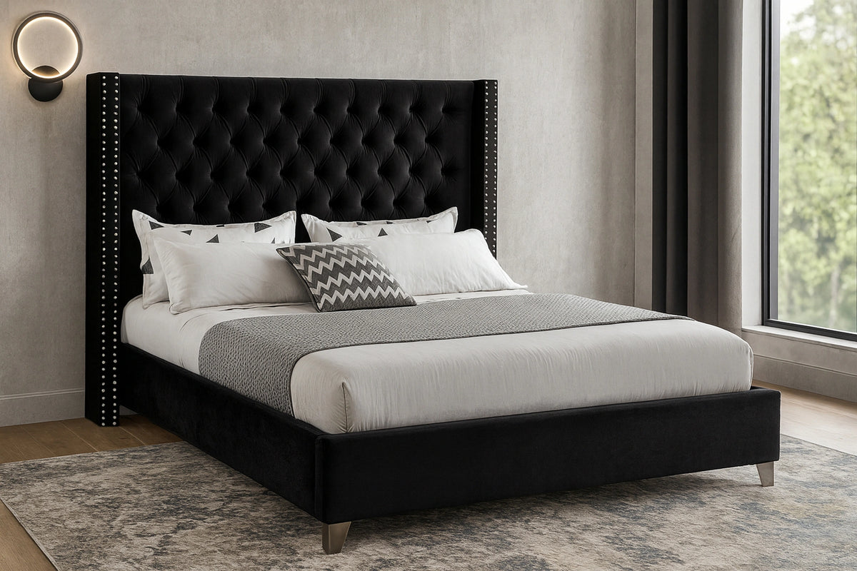 新品 レア BEDWIN × ANTI COUNTRY CLUB KNIT 黒 Aiden Black Velvet Queen Bed