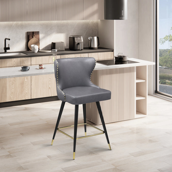 Hendrix Grey Faux Leather Counter/Bar Stool