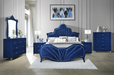 Dante Blue Velvet Queen Bed image