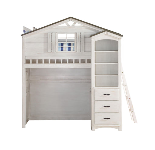Tree House Weathered White & Washed Gray Loft Bed (Twin Size) image