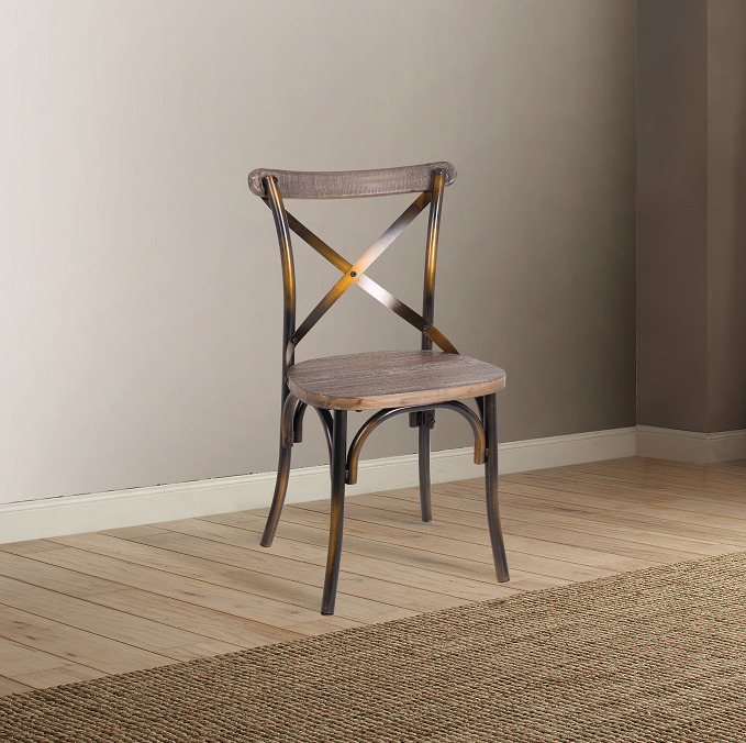 Zaire Antique Copper & Antique Oak Side Chair (1Pc) image