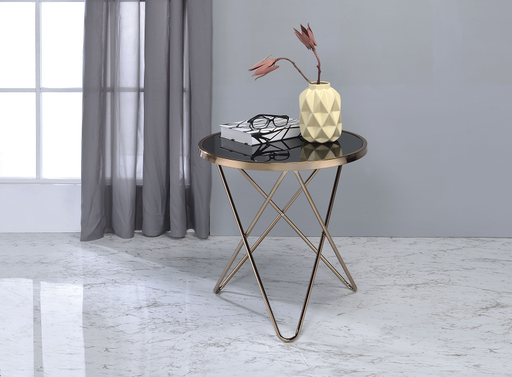 Valora Champagne & Black Glass End Table image