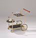 Lacy Gold Plated & Black Glass Serving Cart image