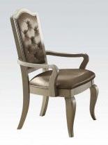 Acme Francesca Arm Chair in Silver/Champagne (Set of 2) 62083 image