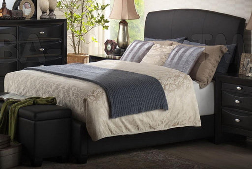 Acme Ireland Full PU Panel Bed with Rounded Headboard in Black 14440F image