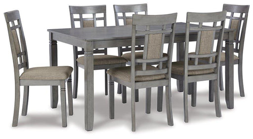 Jayemyer Charcoal Gray Dining Table and Chairs (Set of 7) image