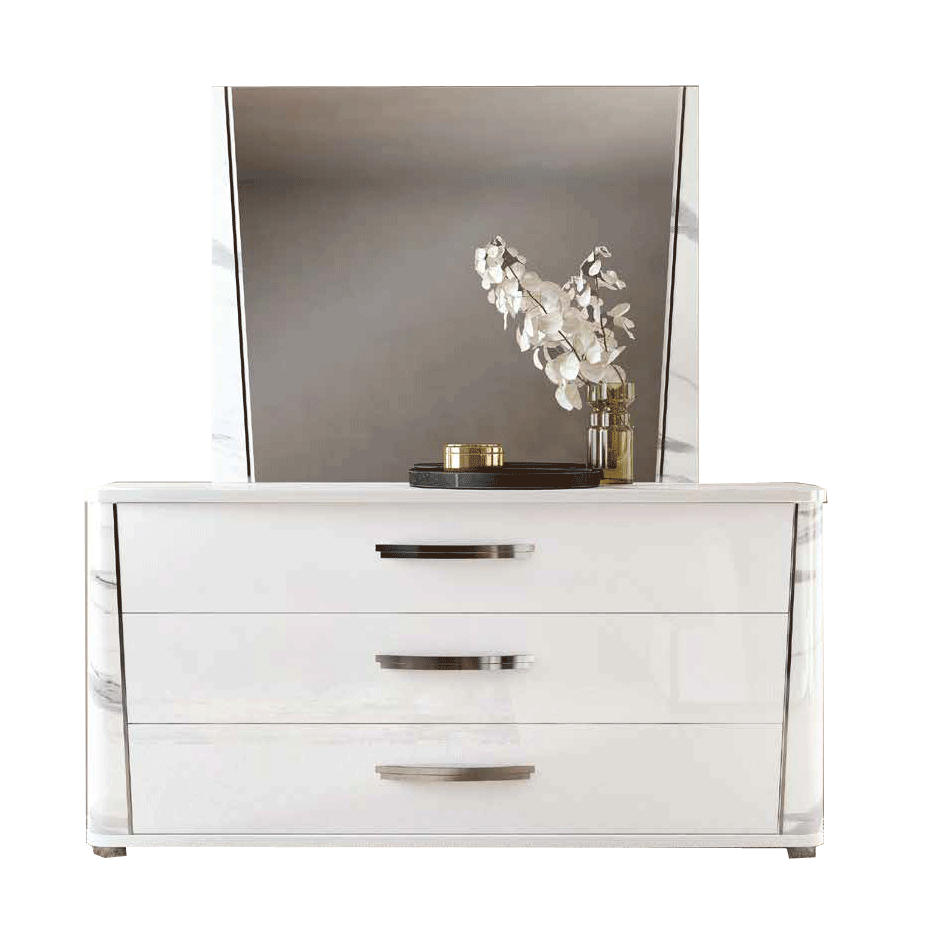 white dresser with mirror modern Anna Status Dresser/mirror SET