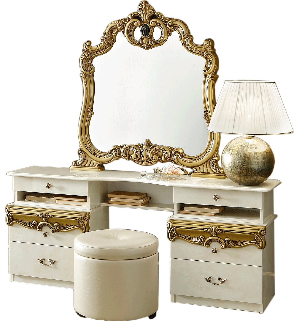 Barocco Ivory/Gold Vanity Dresser SET Barocco Ivory/Gold Vanity Dresser SET