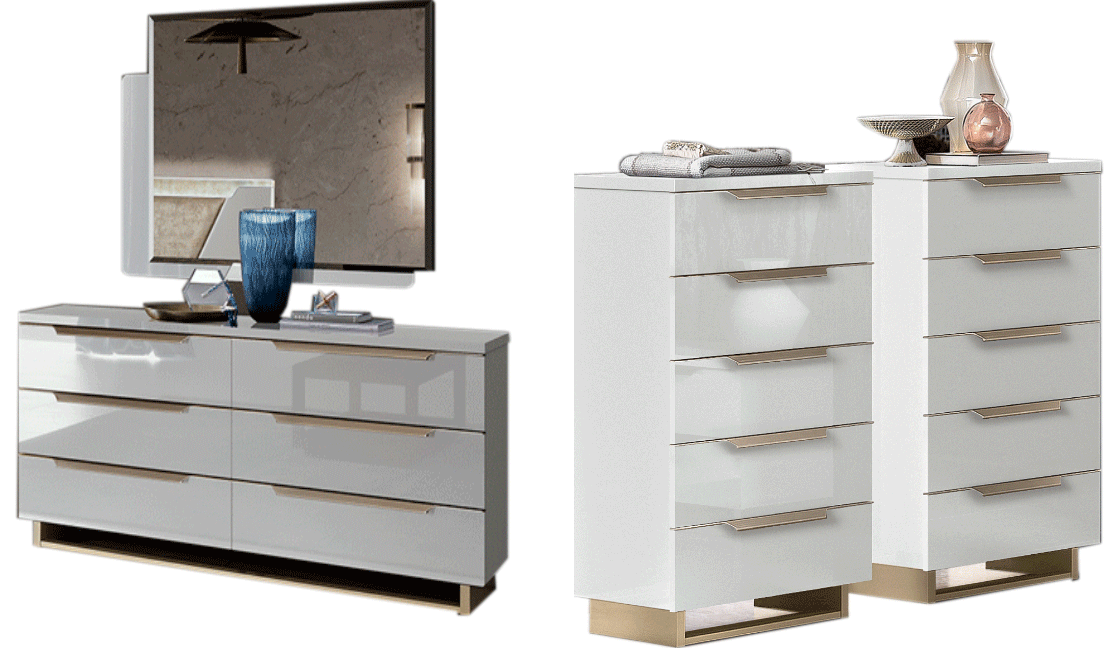 Smart Double Dresser White w/ Mirror & chest SET Smart Double Dresser White w/ Mirror & chest SET