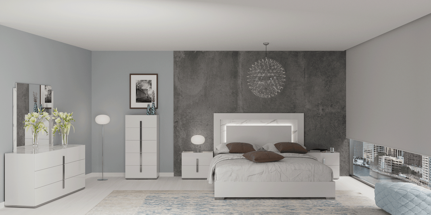 Carrara White Bedroom w/Light SET