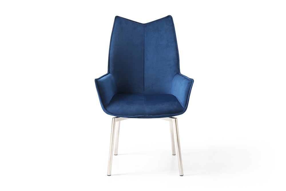1218 swivel dining chair Navy Blue Fabric SET
