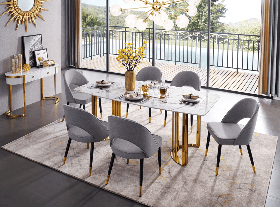 131 Gold Marble Dining SET