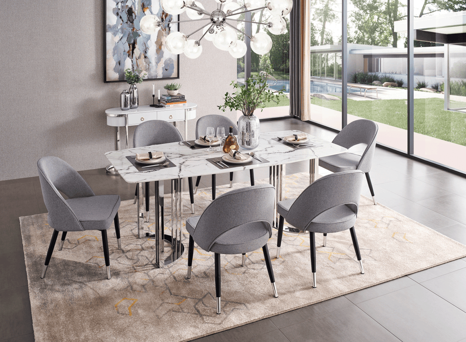 131 Silver Marble Dining SET
