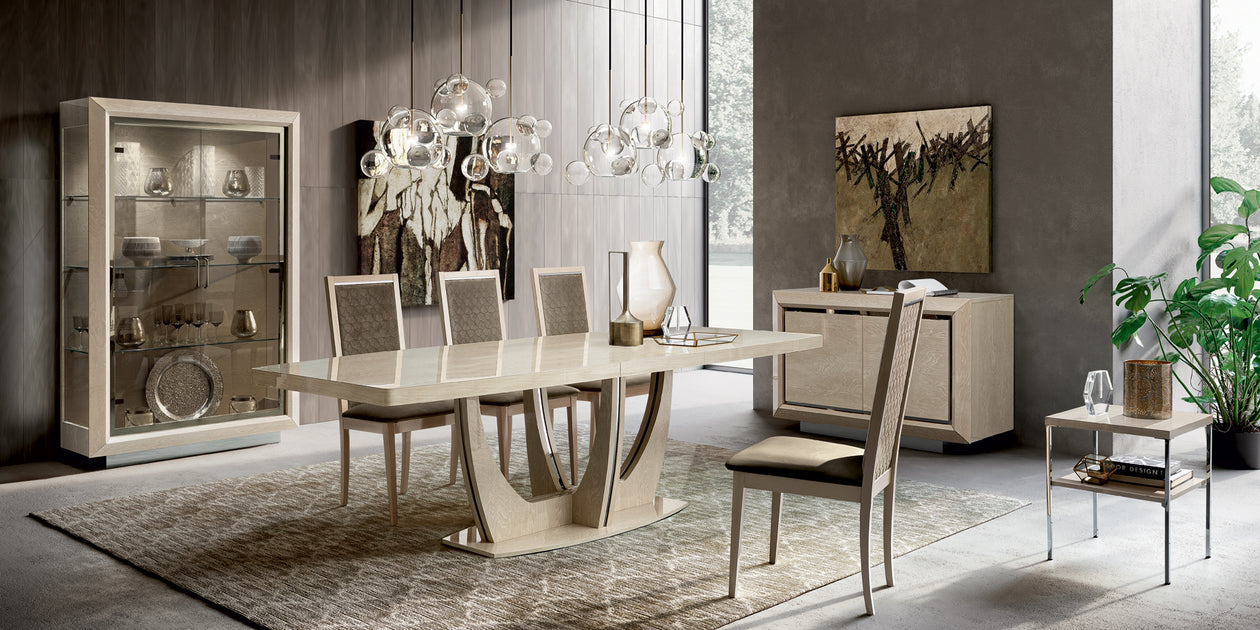 Julia - Light Oak \u0026 Beige - Round Table Dining Room Set / 5pc Furniture of  America, image size:1260x630