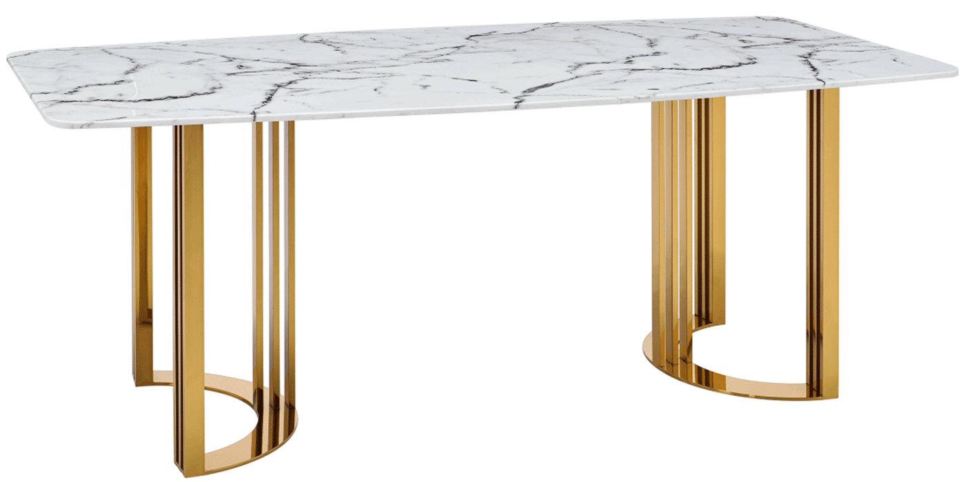 131 Gold Marble Dining Table SET