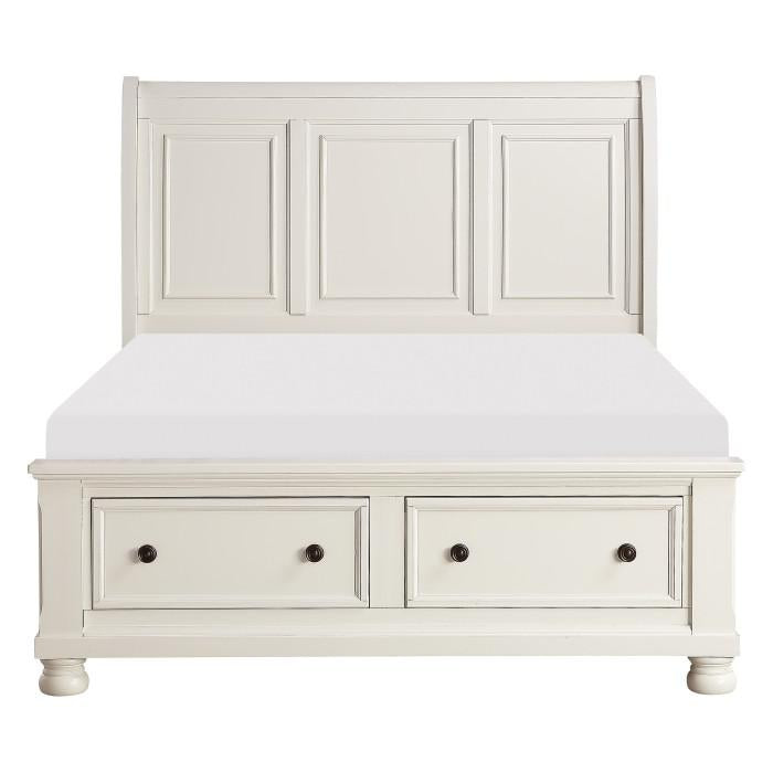 Homelegance Laurelin Queen Sleigh Platform Storage Bed in White 1714W-1 image